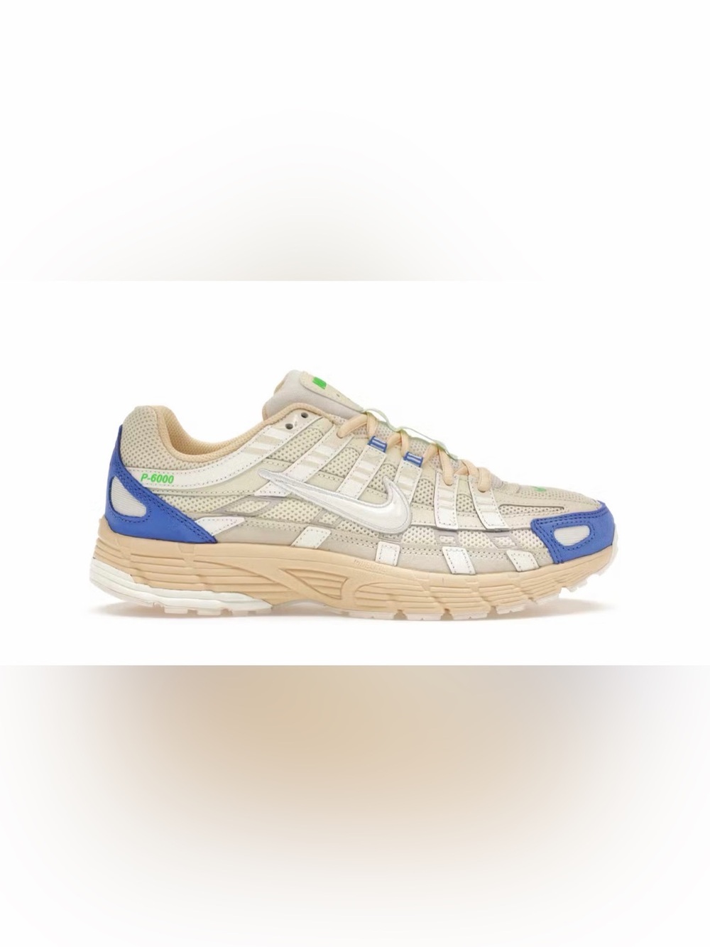 Nike P6000 Beige and White Mesh Lace-Up Sneakers